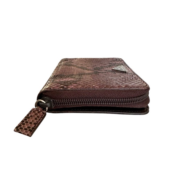 PRADA Python Zip Wallet Snakeskin Purple Brown Leather Wallet Women’s - Picture 10 of 16